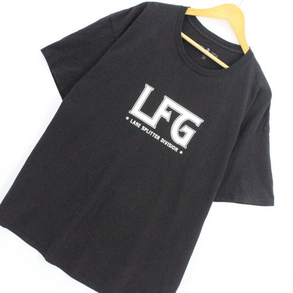 LFG T-shirt Men's Casual Black Short Sleeve Crewneck Motorcycle Graphic 2XL - Picture 4 of 9